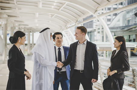 Business team in Dubai partnering on SAP S/4HANA Solution in UAE with international and local professionals.